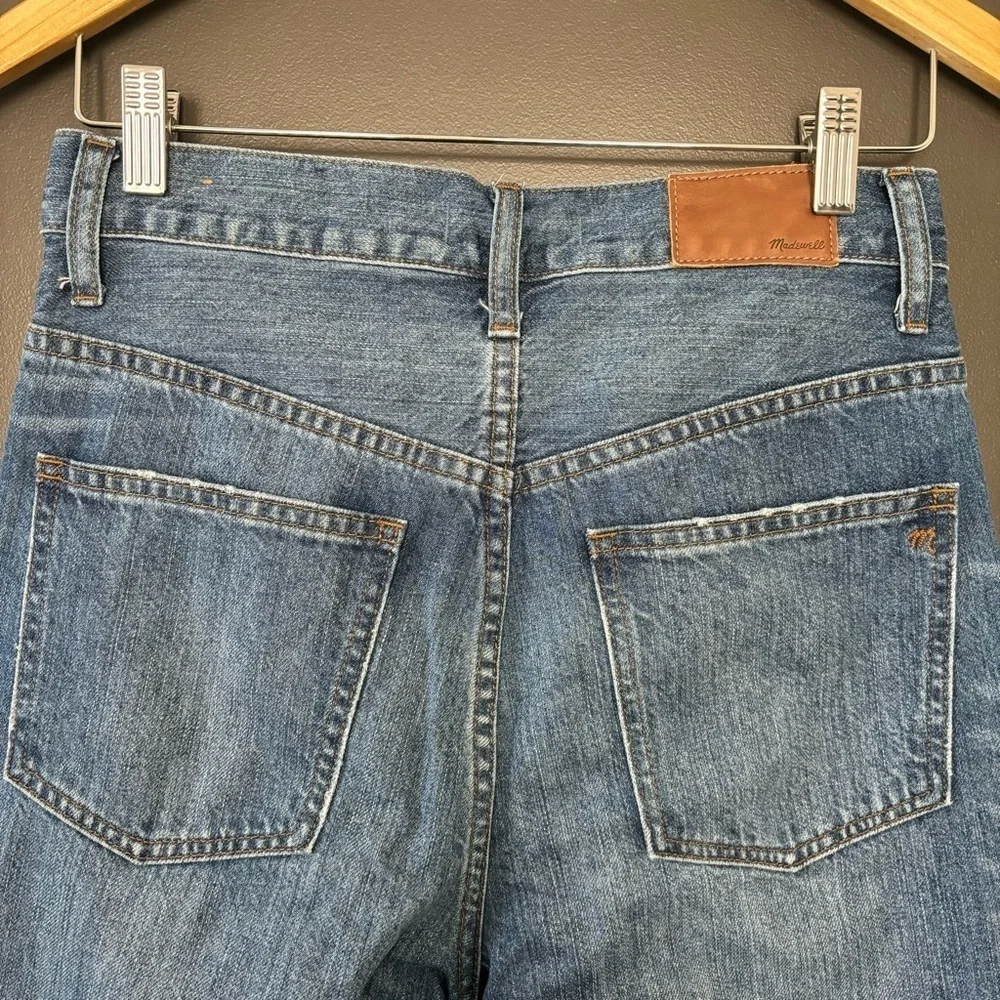 Madewell Rigid High-Rise Medium Wash Distressed 100% Cotton Skinny Jeans 27